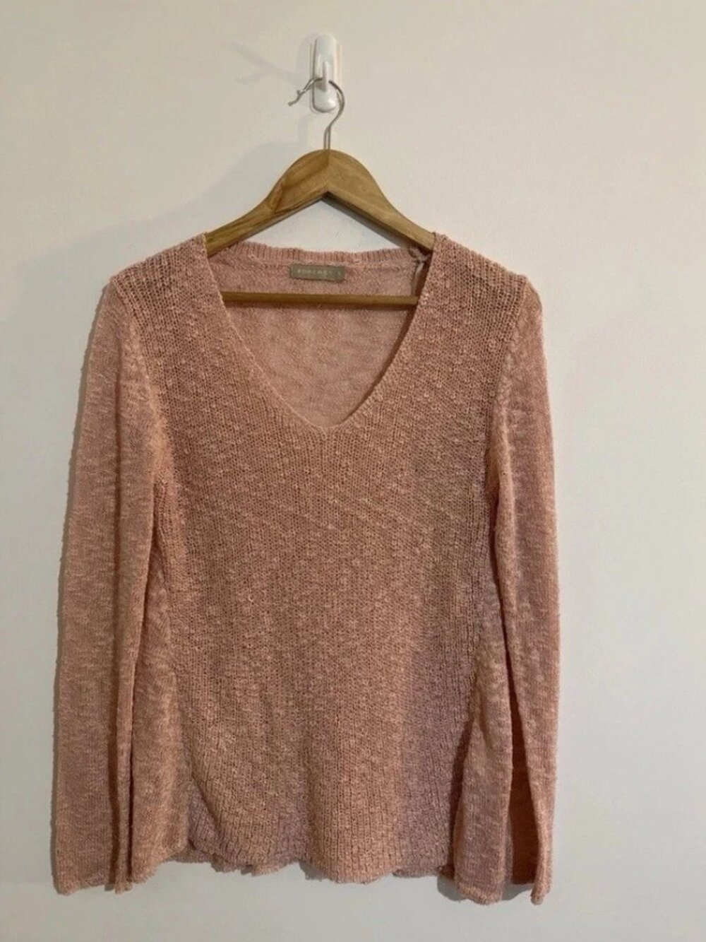 FORCAST Size S Women’s Pink Knit Jumper Long Sleeve V-Neck Casual
